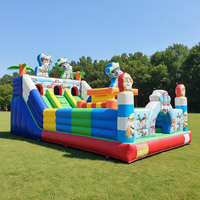 Vente directe usine : Château gonflable combiné avec toboggans multiples, parc d'attractions à thème dessin animé, aire de jeux gonflable avec toboggan aquatique, certifié CE