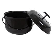 Chaudière en acier émaillé SEJR 17L avec barbecue, cuisine extérieure, chaudière à soupe, marmite, brûleur de cuisinière avec couvercle, four de camping