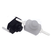 YT-1208-YD Tactile Switch 12x8x8mm Latching (On/Off) for Flashlight, [White SMD / Black Right-Angle Leads]