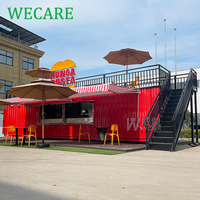 WECARE Restaurant conteneur préfabriqué personnalisé à deux étages café bar boulangerie café kiosque alimentaire avec cuisine complète