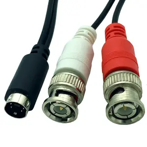 S-Video 4pin Mannelijke Stekker Naar Twee Bnc Mannelijke Plug Y Splitter Connector Adapter Kabel 25Cm/1.5M