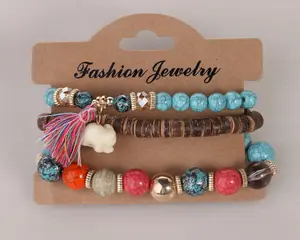 2024 New Boho Bracelets Custom Stretch Colorful Bead Handmade Bracelet Factory Wholesale Bracelets Jewelry