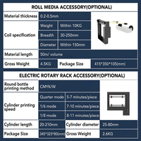 Imprimante d'autocollants UV DTF A3, imprimante à plat UV de bureau H301 pour l'impression de coques de téléphone, de cylindres et de rouleaux