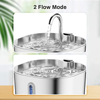 Fontaine à eau pour animaux de compagnie en acier inoxydable de qualité alimentaire 2,2 L, alimentée par USB, distributeur d'eau automatique, adaptateur vendu séparément