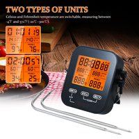 Termometer Digital Oven daging barbekyu, pemeriksaan ganda baca cepat profesional dengan lampu latar kunci sentuh memanggang makanan dapur rumah tangga