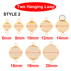 Fournitures de Sertissage à Blanc pour Cabochon Rond à Double Boucle en Acier Inoxydable pour la Fabrication de Colliers et Bracelets DIY - Product Image 4