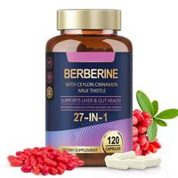 Capsules de berbérine 27-en-1 OEM, 120 gélules, favorisant le bien-être du foie et de l'intestin, et la protection antioxydante – Complément alimentaire très demandé