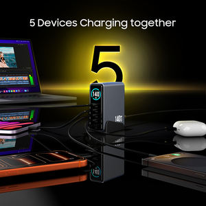 <span class=keywords><strong>Chargeur</strong></span> de bureau 140W USB-C à charge rapide <span class=keywords><strong>avec</strong></span> affichage PD3.1 PD Adaptateur de <span class=keywords><strong>chargeur</strong></span> de téléphone portable universel Gan 140W <span class=keywords><strong>Chargeur</strong></span> rapide Type C - Product Image 3