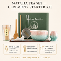 Ensemble de fouet à matcha en bambou japonais avec logo personnalisé, bol en céramique, fouet à matcha fait à la main, ensemble d'accessoires pour le thé