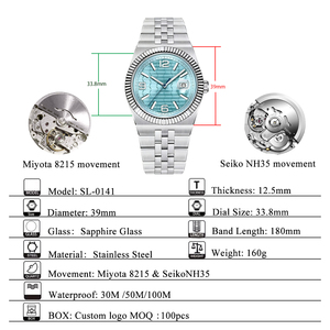<span class=keywords><strong>2025</strong></span> sang trọng cổ điển của nam giới đồng hồ với nh35 tự động nhật bản phong trào màu xanh tay 28.5mm quay số hiển thị thanh lịch phụ kiện cổ tay - Product Image 2