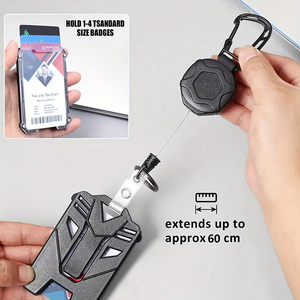 Biểu Tượng Tùy Chỉnh Nhiệm Vụ Nặng Nề Multitool Carabiner Keychain ABS Có Thể Thu Vào Huy Hiệu Reel Với Dây Thép Dây Tactical ID Chủ Thẻ - Product Image 3