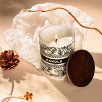 2025 nouveau Design tendance fait à la main de luxe en bois couvercle couvercle cire de soja bougies parfumées avec parfums et Logo personnalisés