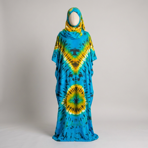 Caftán Tie Dye de la Mejor Calidad para Mujer, Cómodo, Holgado, de Rayón, para la Playa, Traje de Baño, Largo hasta el Suelo - Product Image 1