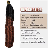 Extensions de cheveux synthétiques bouclés en vrac, style queue de cheval, ondulations lâches, boucles françaises, 150g, 24 pouces, tissage simple, vente en gros pour revendeurs