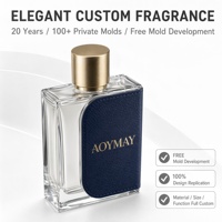 Flacon de parfum carré en verre enveloppé de cuir avec bouchon métallique, capacité personnalisable, options de couleur, logo, emballage de parfum de marque