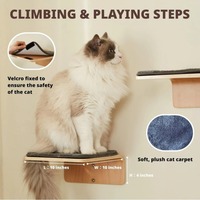 Meubles muraux pour chat de qualité supérieure sur mesure étagères en forme d'arc pour chat perchoirs avec 2 marches