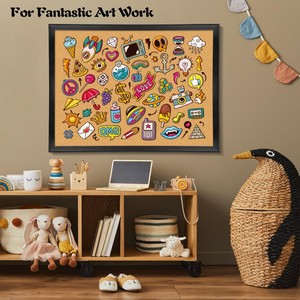Tableau d'affichage <span class=keywords><strong>en</strong></span> <span class=keywords><strong>liège</strong></span> encadré <span class=keywords><strong>en</strong></span> bois noir <span class=keywords><strong>pour</strong></span> tableau d'affichage décoratif à broche suspendue <span class=keywords><strong>pour</strong></span> une utilisation murale - Product Image 6