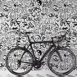 Arte callejero urbano dibujos animados en blanco y negro <span class=keywords><strong>graffiti</strong></span> peeling murales papel tapiz autoadhesivo - Product Image 2