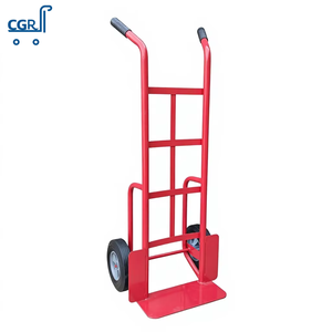 Troli Dorong Baja Dua Pegangan Kapasitas Beban 300kg dengan Roda Karet Solid 10 inci OEM untuk Transportasi - Product Image 6