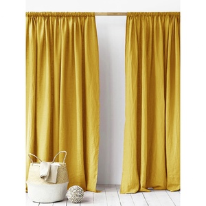 Wholesale Customizable Pure Linen <b>Curtains</b> Fabric Floor <b>Curtain</b> for the Living Room Bay <b>Window</b> <b>Curtains</b> for Home - Product Image 1