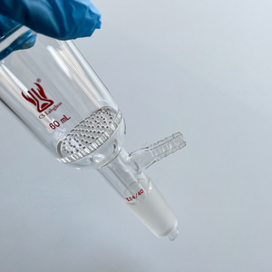 Perlengkapan Laboratorium Kaca CS Labglass 350ml, Kaca Borosilikat Dinding Tebal, Corong Filter <span class=keywords><strong>Buchner</strong></span> Kaca Sinter dengan Sambungan Selang - Product Image 5