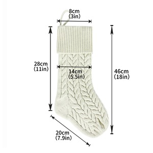 Juego de 4 Calcetines Navideños Tejidos, Decoraciones Navideñas, Bolsas de Regalo para Dulces, Adornos Colgantes para Chimenea del Hogar - Product Image 6