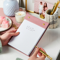 Carnet rechargeable A5 en cuir végétalien PU YY, ensemble cadeau de papeterie en cuir PU : carnet et bloc-notes