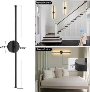 Minimalist Strip Battery Operated Touch Control Dimmable LED Wiring-free Magnetic Wall <b>Sconce</b> Lamp for Living Room Bedroom - Product Image 2