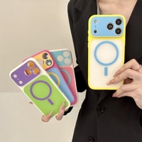 Étui de téléphone magnétique tendance, couleur mate, blocs de couleur, TPU souple, protection intégrale à 360°, résistant aux chocs, pour iPhone 13-18 Pro Max