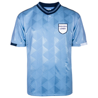 Maillot de football rétro personnalisé, maillot de soccer rouge avec motif diamant en relief, col montant, fermeture boutonnée, manches courtes, uniforme d'équipe, vente en gros