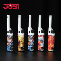 Encendedor de Chispa JUSI HC1030 Resistente al Viento con Boquilla Larga, Encendedor de Butano Recargable Multifunción
