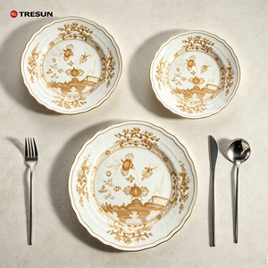 Service de vaisselle de luxe en céramique et porcelaine, vaisselle décorative moderne à l'encre rose, écologique, en stock, toutes les couleurs, cadeaux d'affaires personnalisés - Product Image 4