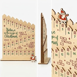 Christmas Countdown Board Wooden Advent <b>Calendar</b> Reusable Holiday Tabletop Decoration Festive Home Decor - Product Image 5