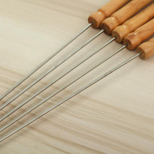 Vente chaude Brochettes De Viande À Rôtir En Plein Air Manche En Bois Barbecue Ensemble Inoxydable BBQ Outils Grill Picks - Product Image 5