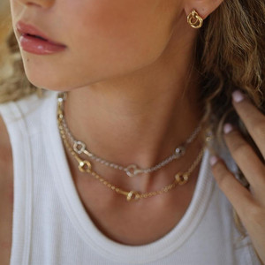 Eenvoudige Stijl Delicate Hoefijzer Paard Bedelarmband Ketting Pave Cz Link Ketting Vrouwen Mode Sieraden Set - Product Image 6