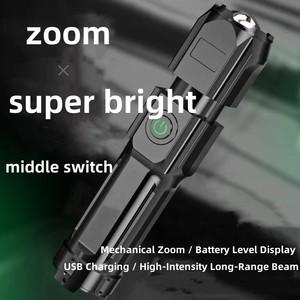 مصباح يدوي قابل لإعادة الشحن عبر USB عالي السطوع مع خاصية التكبير، مصباح LED متين للاستخدام المنزلي والخارجي، مدمج ومحمول - Product Image 6