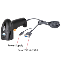 EVAWGIB Scanner de codes-barres QR filaire portable, lecteur de codes-barres laser 1D et 2D avec interface USB et RS232 pour connexion série