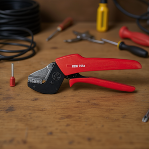 753 คีมปากแหลมด้ามสีแดงพร้อมสกรูปรับระดับเพื่อการตัดและปอกที่แม่นยำ - Product Image 3