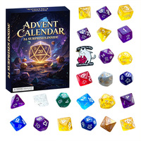 Polyedrischer Würfel Adventskalender Überraschungsbox 24 Tage Countdown, Weihnachts-Überraschungsgeschenkbox für Tischspiel-Liebhaber