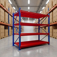 Étagères de stockage industrielles sans boulons en métal de 500 kg, avec trous diamantés, protection contre la corrosion, revêtement électrostatique en poudre