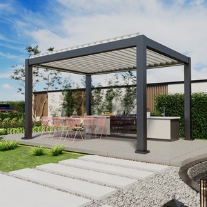 Pavillon motorisé moderne en alliage d'aluminium thermolaqué, pliable automatiquement, résistant aux intempéries, <span class=keywords><strong>abri</strong></span> de <span class=keywords><strong>terrasse</strong></span> pour fêtes - Product Image 1