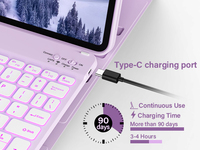 Kenke-Clavier magnétique sans fil, étui de protection en cuir pour iPad Air45 10.9 pouces, 10.9 pouces