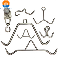 Crochet de boucherie robuste en acier inoxydable SUS304 à double rail avec poulie et articulation pivotante pour agneau et mouton