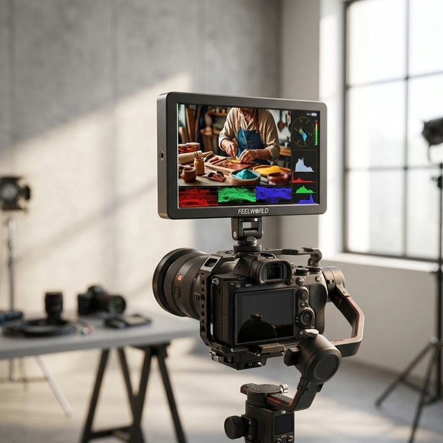 Good Quality FEELWORLD T6 6 Inch 1920x1080 IPS Camera Monitor Aluminium Housing 4K 2.0 450Nits 3D LUT Waveform DC Output