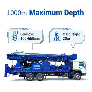 Foreuse hydraulique montée sur camion <span class=keywords><strong>à</strong></span> prix d'usine, <span class=keywords><strong>profondeur</strong></span> <span class=keywords><strong>de</strong></span> forage max. 1000 m, couple 22000 Nm pour la construction <span class=keywords><strong>de</strong></span> puits - Product Image 2