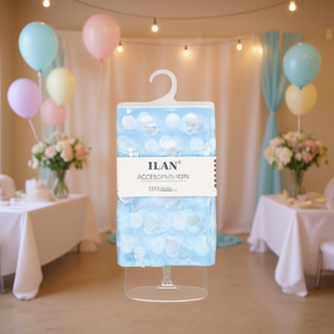 Accessorio in tessuto di pizzo ILAN 100x75cm con motivo a pois blu per decorazione - Product Image 2