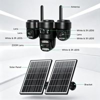 Solar Powered Outdoor PTZ Security Camera 4G Dual Lens Cloud Storage Night Vision Motion Detection 5mp 8mp