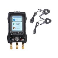 Manomètre numérique Aojie avec écran LCD, outil de test de pression de vide pour climatiseur et pompe à chaleur, avec soupape de sécurité et tuyaux de charge