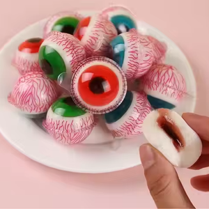Bonbons halal Halloween 3D en forme d'oeil de confiture de fruits d'usine à l'intérieur d'un globe oculaire savoureux dans un sac d'emballage - Product Image 2