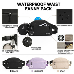 Waterproof Nylon Running <strong>Belt</strong> Waist Bag Custom Fanny Pack <strong>Hands</strong> <strong>Free</strong> Crossbody <strong>Dog</strong> Treat Pouch <strong>Belt</strong> Bag for <strong>Dog</strong> <strong>Walking</strong> - Product Image 2